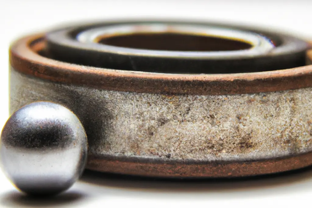 Image of an old skateboard bearing. Source: dalle 2
