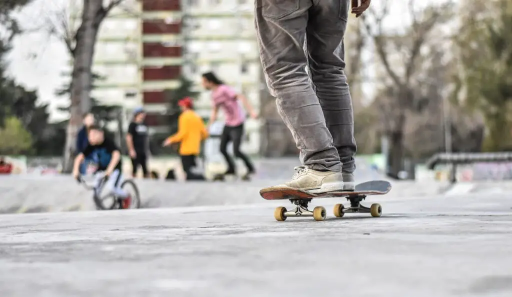 Image of a skater skateboarding in a park.