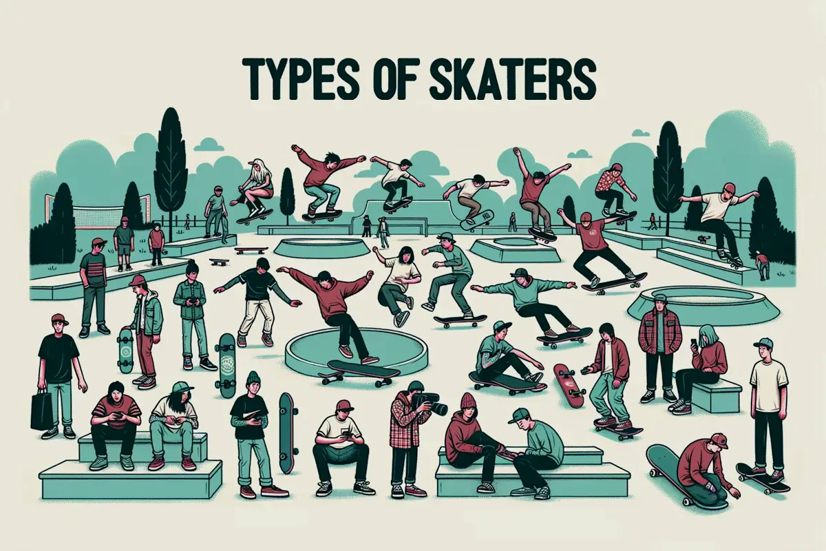 52 type of skaters you will meet at the skate park | image for types of skaters you will meet at the park | skateboard salad