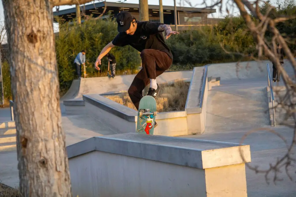Image of a skater doing tricks in a park. Source: unsplash