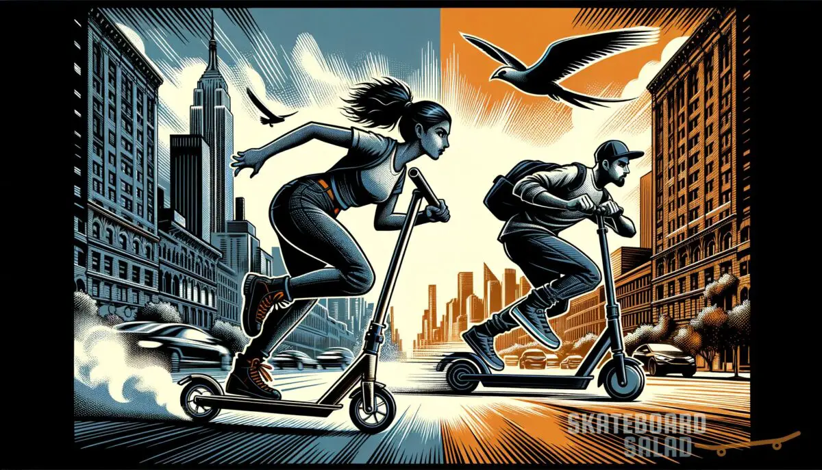 Featured image for a blog post called kick scooter vs electric scooter which wins the urban race unveiled.